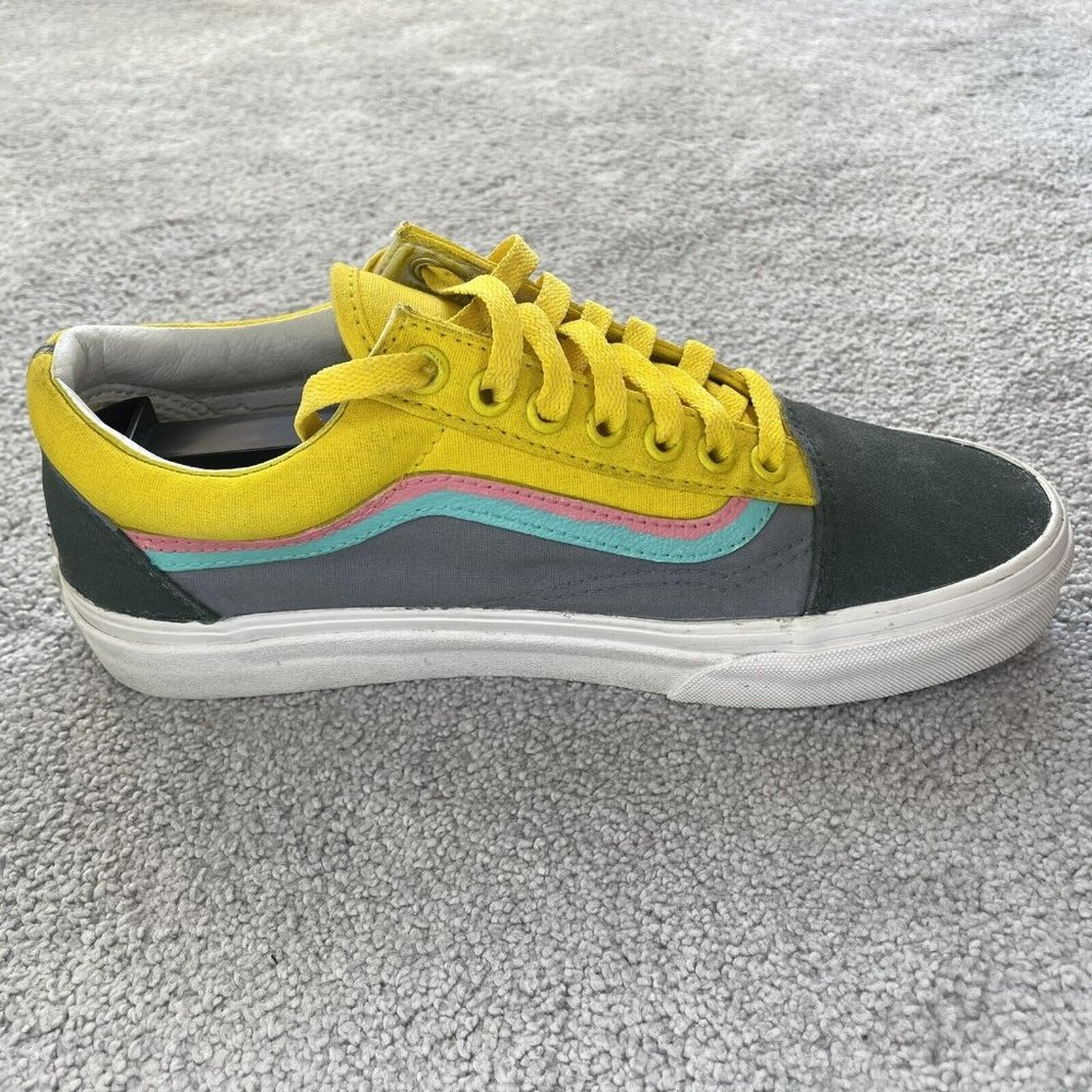 Vans Shoes Womens 8 Mens 6.5 Old Skool Skate Sneakers Neon Multicolor Colorblock - Picture 5 of 13